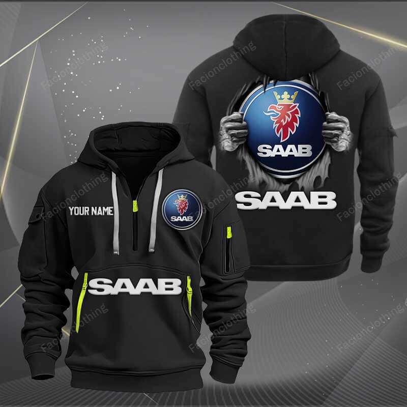 Sportswearmerch Saab Car Personalized Half Zip Hoodie For Fan