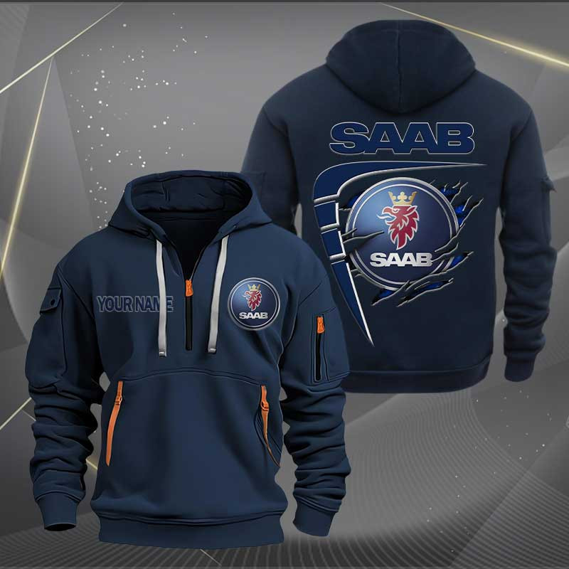 Sportswearmerch Saab Car Personalized Half Zip Hoodie For Fan