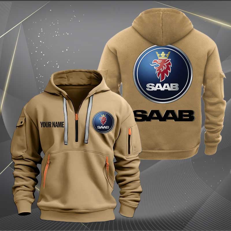 Sportswearmerch Saab Car Personalized Half Zip Hoodie For Fan