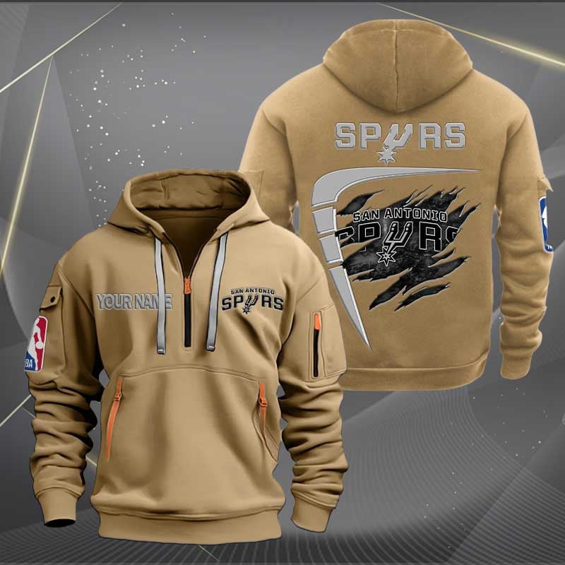 Sportswearmerch San Antonio Spurs NBA Personalized Half Zip Hoodie For Fan