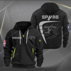 Sportswearmerch San Antonio Spurs NBA Personalized Half Zip Hoodie For Fan