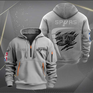 Sportswearmerch San Antonio Spurs NBA Personalized Half Zip Hoodie For Fan