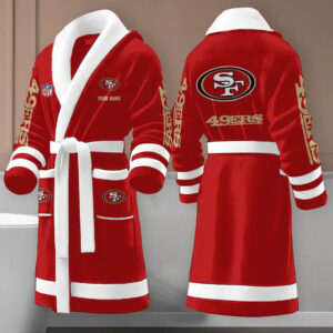 Sportswearmerch San Francisco 49ers NFL New Fleece Bathrobe Personalized Gifts For Fan