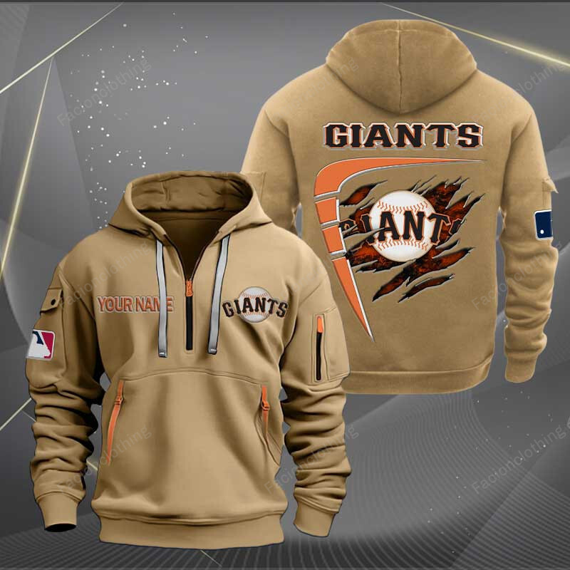 Sportswearmerch San Francisco Giants MLB Personalized Half Zip Hoodie For Fan