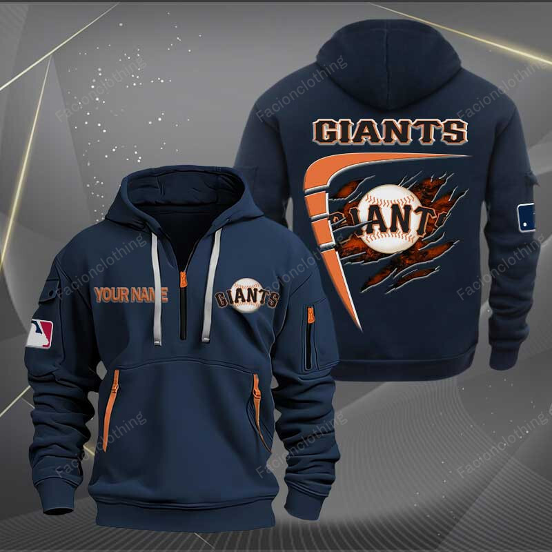 Sportswearmerch San Francisco Giants MLB Personalized Half Zip Hoodie For Fan