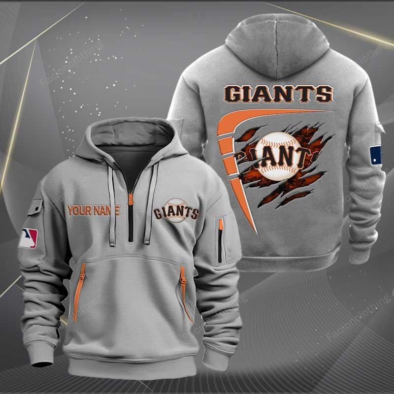Sportswearmerch San Francisco Giants MLB Personalized Half Zip Hoodie For Fan