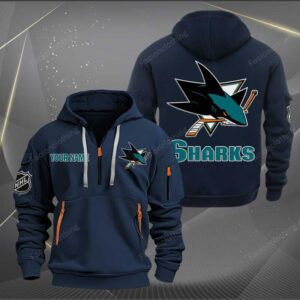 Sportswearmerch San Jose Sharks NHL Half Zip Hoodie For Fan