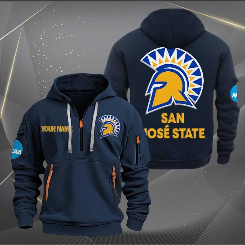 Sportswearmerch San Jose State Spartans NCAA Personalized Half Zip Hoodie For Fan