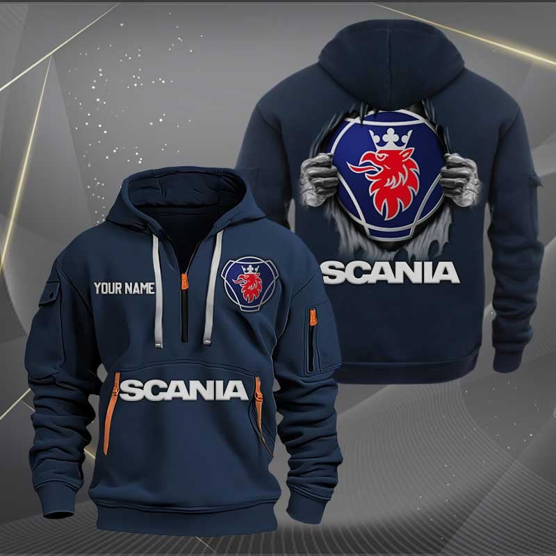 Sportswearmerch Scania Car Personalized Half Zip Hoodie For Fan