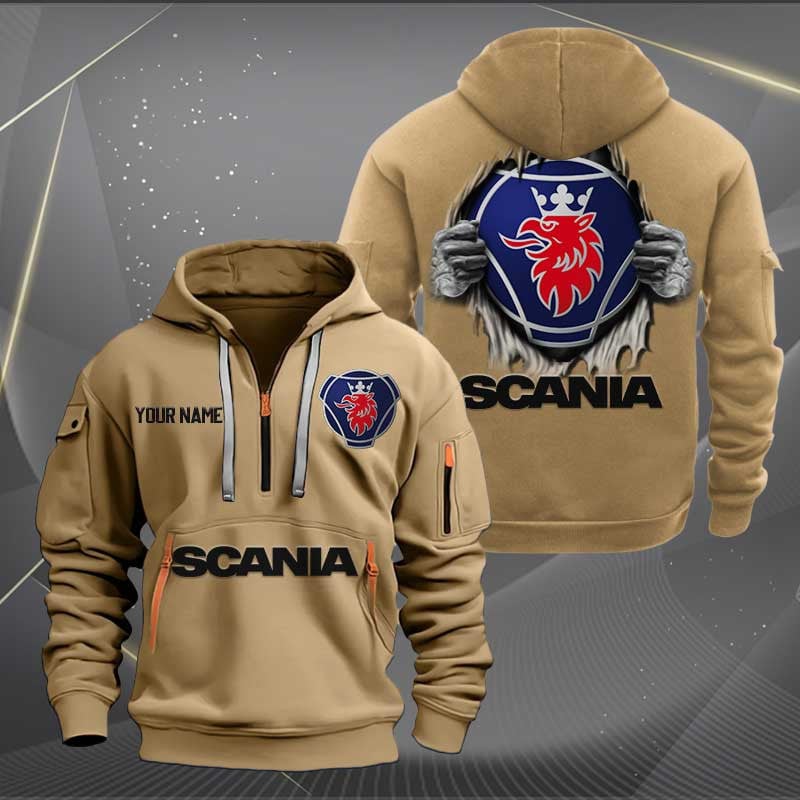 Sportswearmerch Scania Car Personalized Half Zip Hoodie For Fan