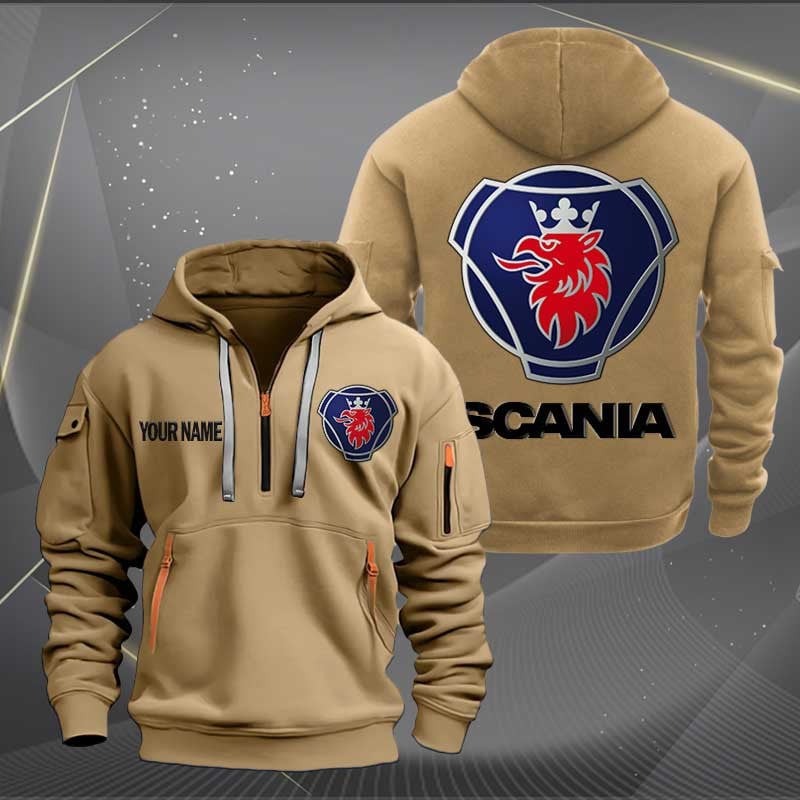 Sportswearmerch Scania Car Personalized Half Zip Hoodie For Fan