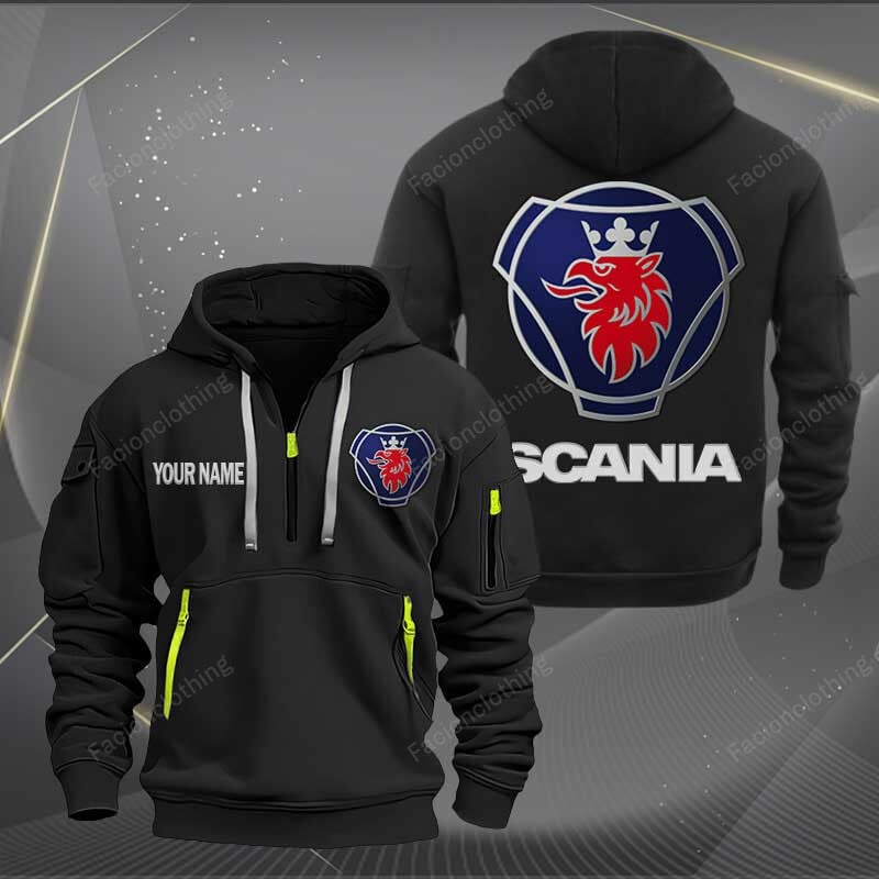 Sportswearmerch Scania Car Personalized Half Zip Hoodie For Fan