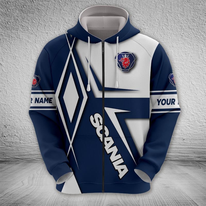 Sportswearmerch Scania Car Zip Hoodie For Fan