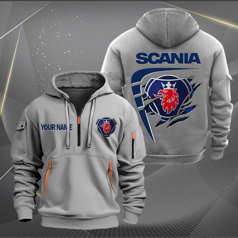 Sportswearmerch Scania Truck Personalized Half Zip Hoodie For Fan