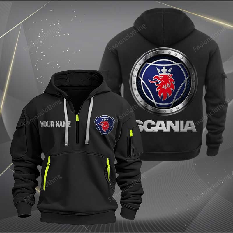Sportswearmerch Scania Truck Personalized Half Zip Hoodie For Fan