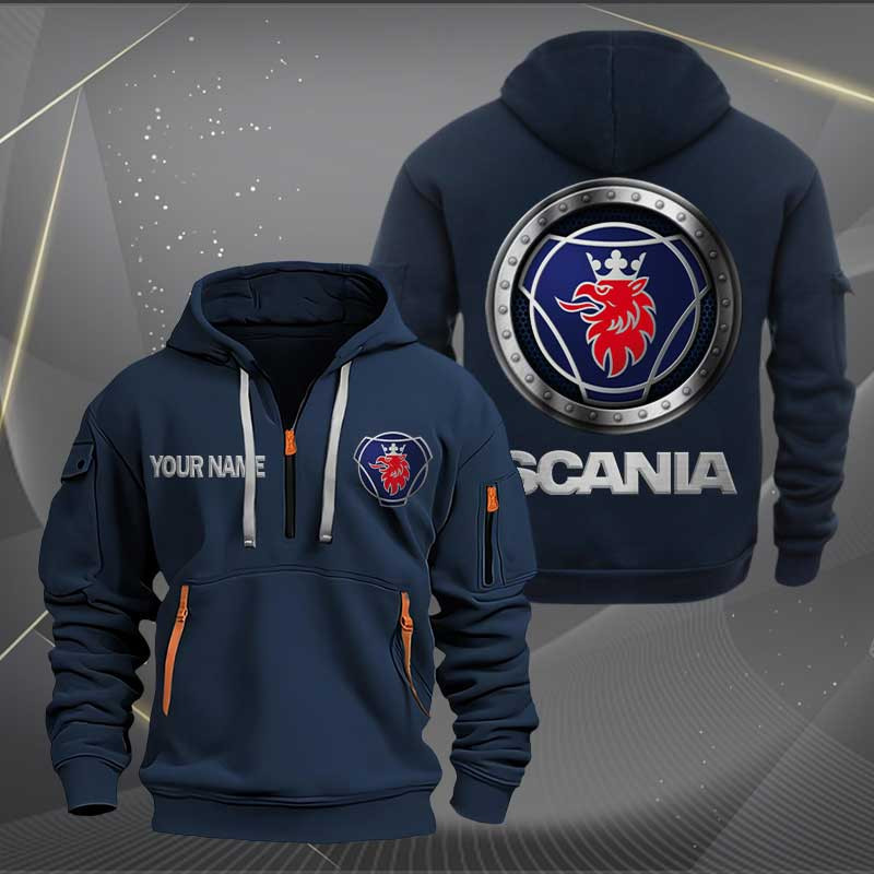 Sportswearmerch Scania Truck Personalized Half Zip Hoodie For Fan