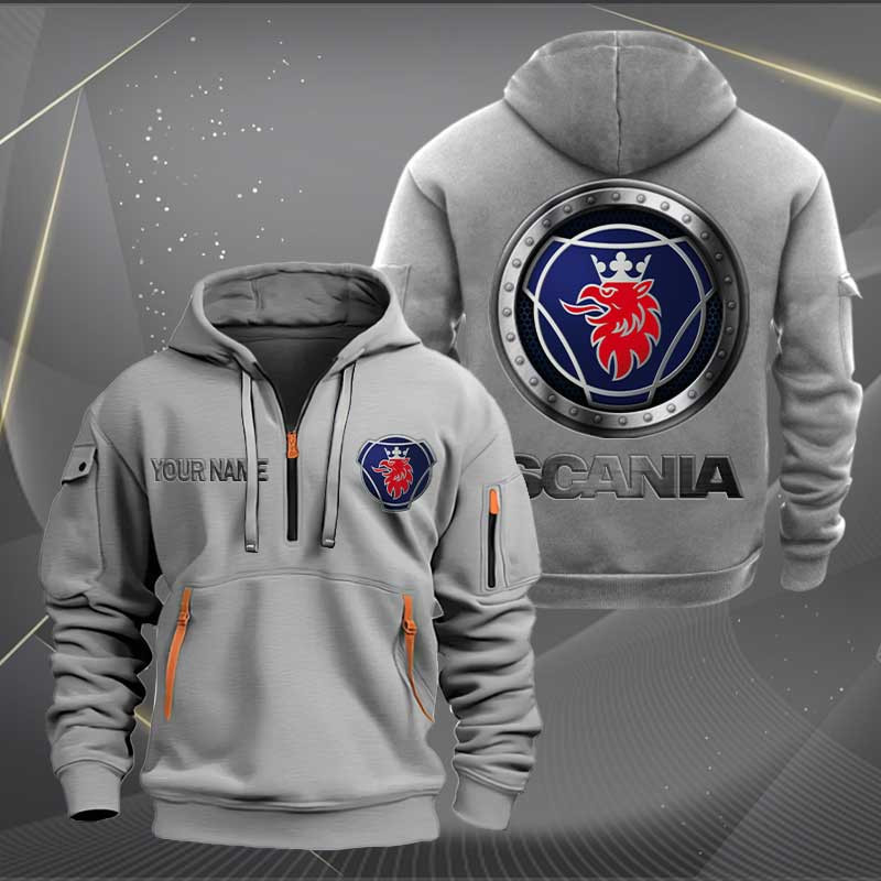 Sportswearmerch Scania Truck Personalized Half Zip Hoodie For Fan