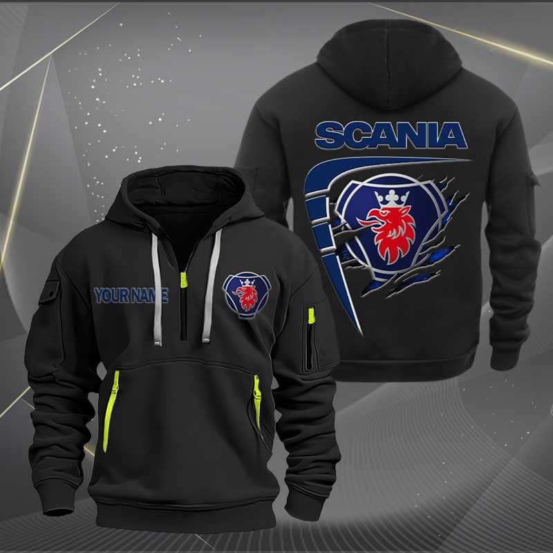 Sportswearmerch Scania Truck Personalized Half Zip Hoodie For Fan