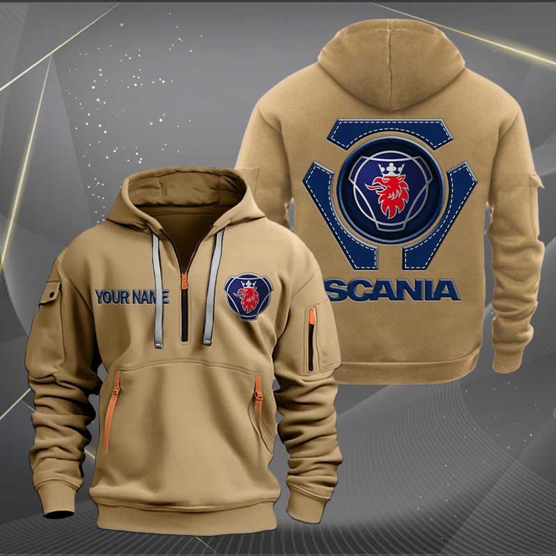 Sportswearmerch Scania Truck Personalized Half Zip Hoodie For Fan