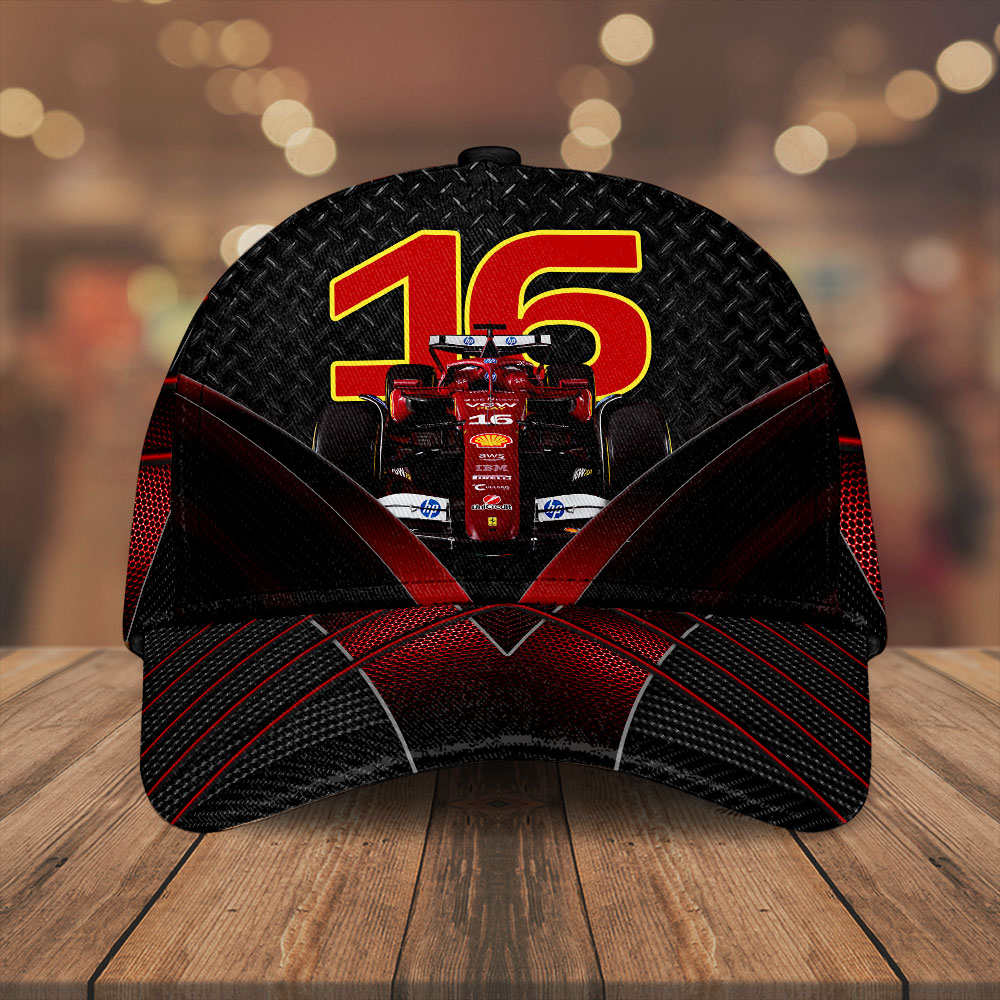 Sportswearmerch Scuderia Ferrari Car x Charles Leclerc Classic Cap Gift For Fan