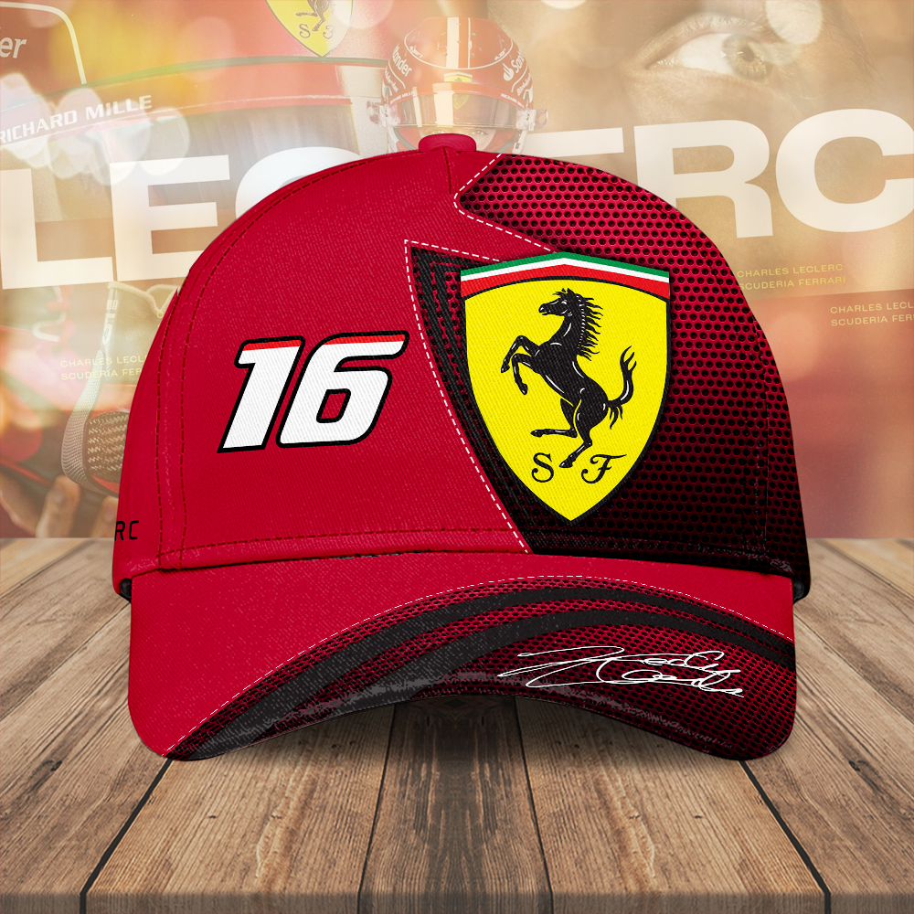 Sportswearmerch Scuderia Ferrari x Charles Leclerc Car Classic Cap Gift For Fan