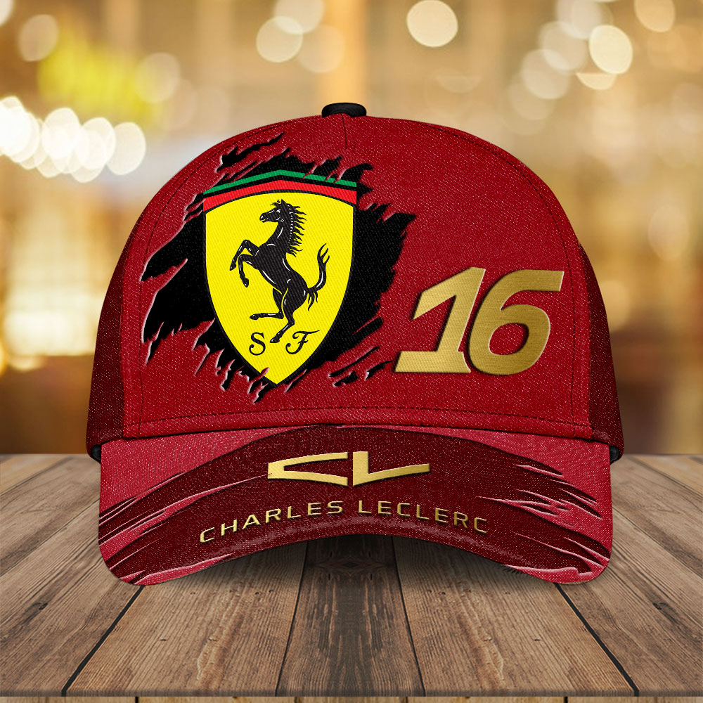 Sportswearmerch Scuderia Ferrari x Charles Leclerc Car Classic Cap Gift For Fan