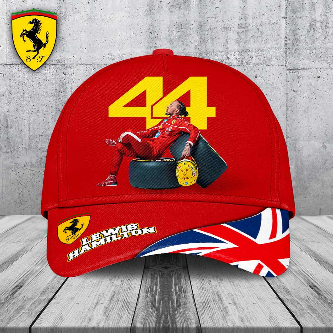 Sportswearmerch Scuderia Ferrari x Lewis Hamilton F1 Car Classic Cap Gift For Fan