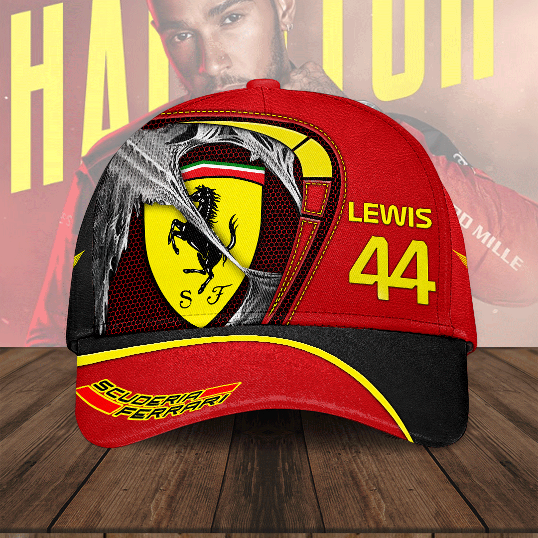 Sportswearmerch Scuderia Ferrari x Lewis Hamilton F1 Car Classic Cap Gift For Fan