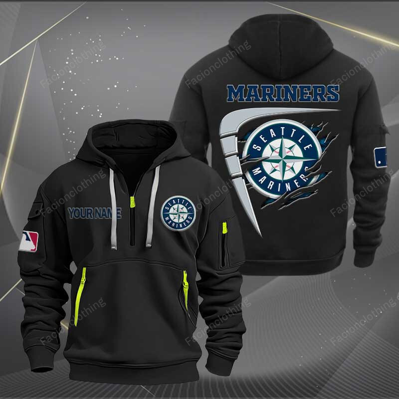 Sportswearmerch Sea Mariners MLB Personalized Half Zip Hoodie For Fan