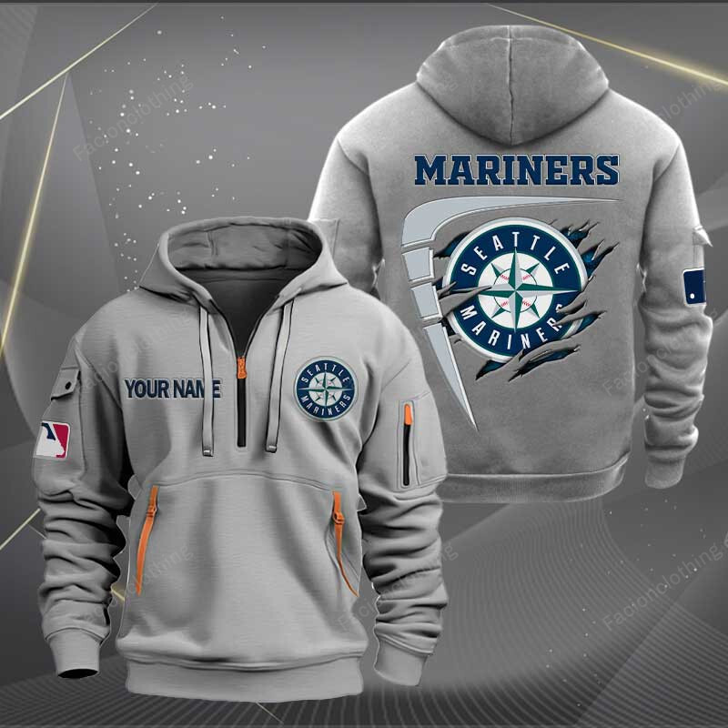 Sportswearmerch Sea Mariners MLB Personalized Half Zip Hoodie For Fan