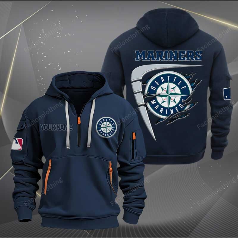 Sportswearmerch Sea Mariners MLB Personalized Half Zip Hoodie For Fan