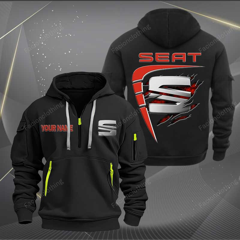 Sportswearmerch Seat Car Personalized Half Zip Hoodie For Fan