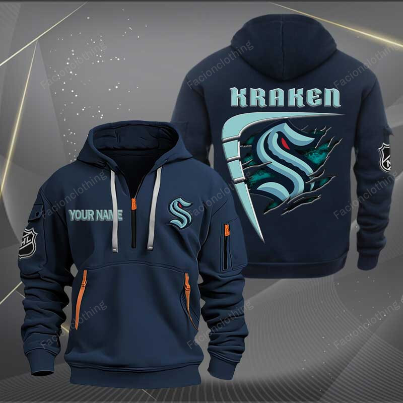 Sportswearmerch Seattle Kraken NHL Personalized Half Zip Hoodie For Fan