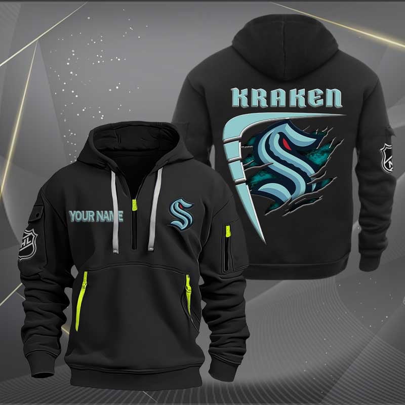 Sportswearmerch Seattle Kraken NHL Personalized Half Zip Hoodie For Fan