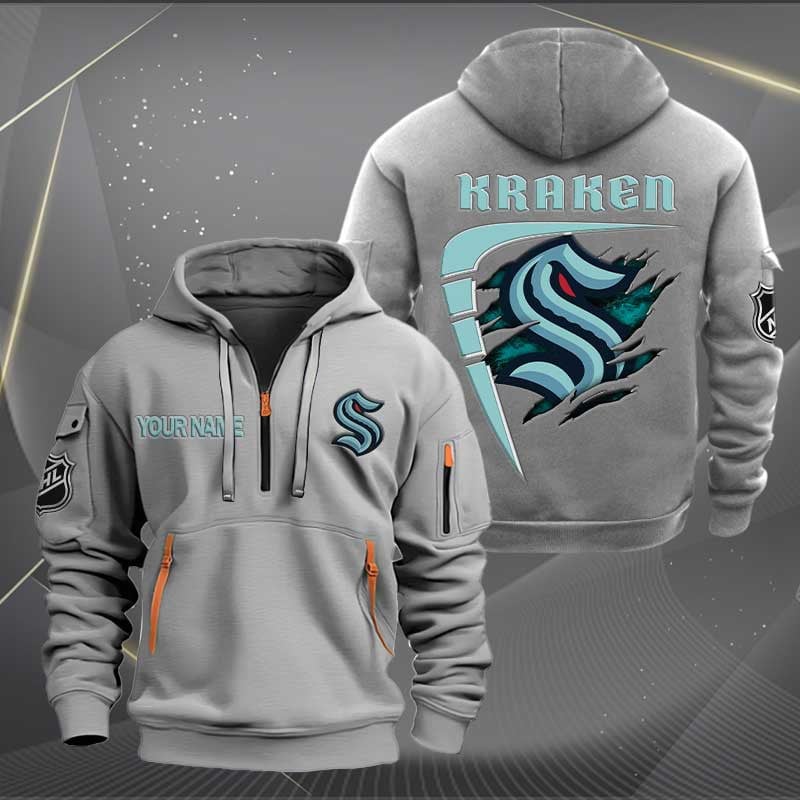 Sportswearmerch Seattle Kraken NHL Personalized Half Zip Hoodie For Fan