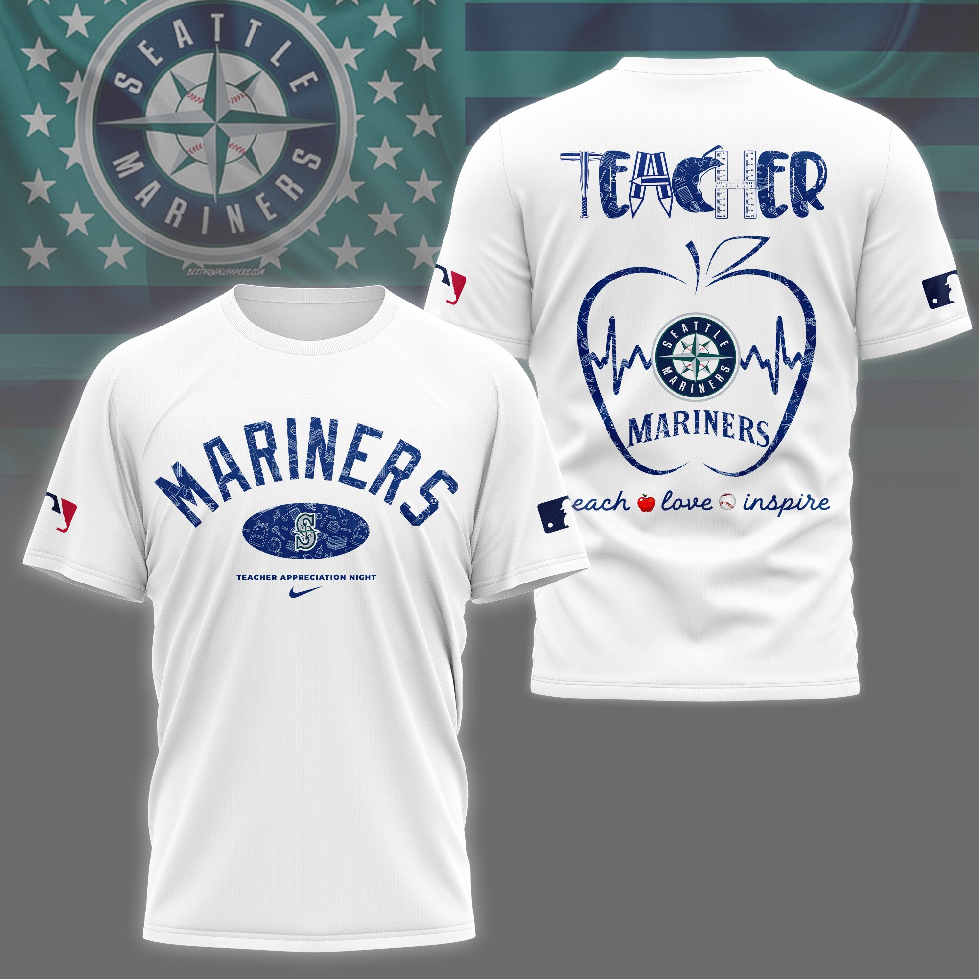 Sportswearmerch Seattle Mariners MLB Personalized T-shirt For Fan