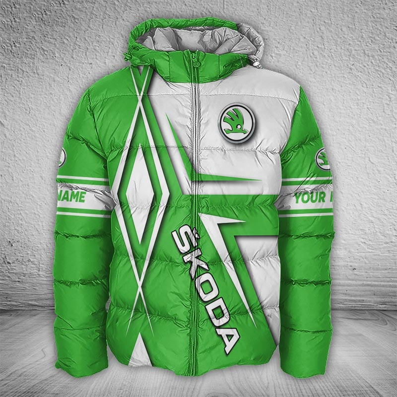 Sportswearmerch Skoda Car Puffer Jacket For Fan