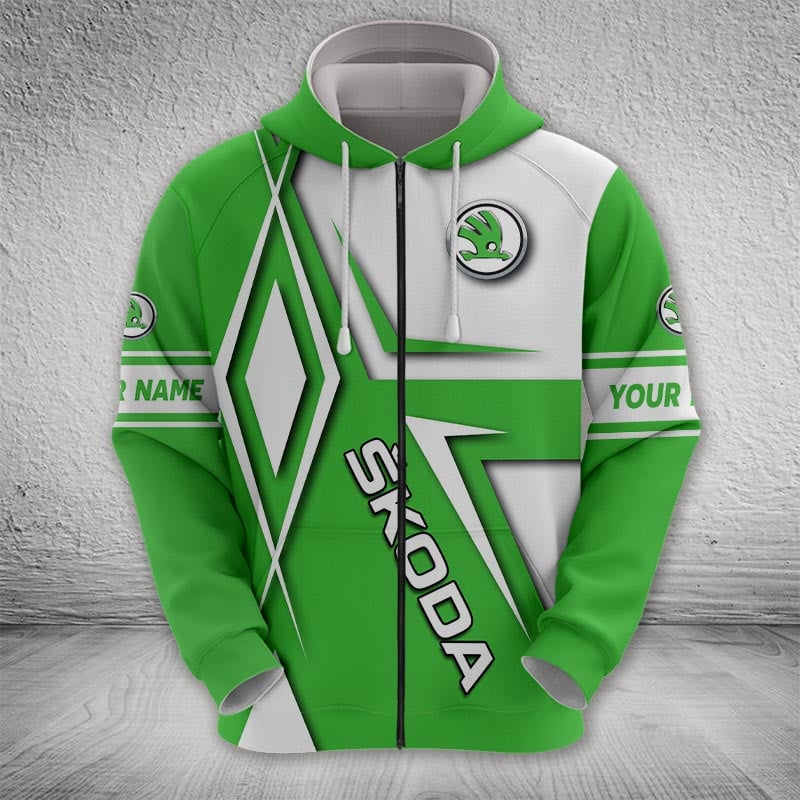 Sportswearmerch Skoda Car Zip Hoodie For Fan