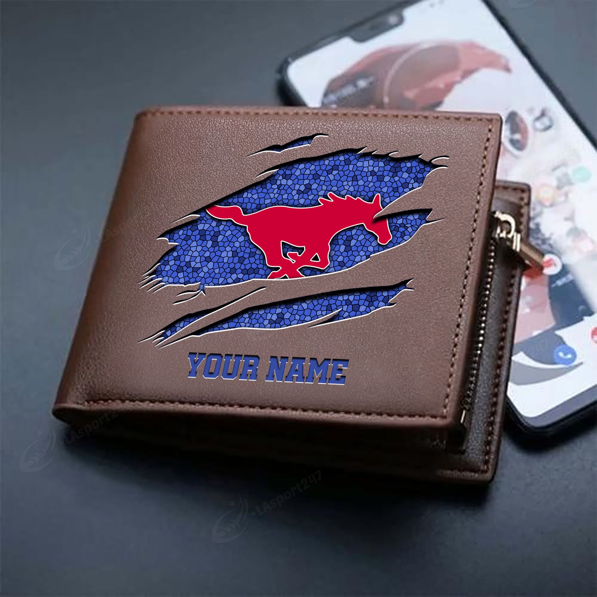 Sportswearmerch SMU Mustangs NCAA Men Wallet For Fan