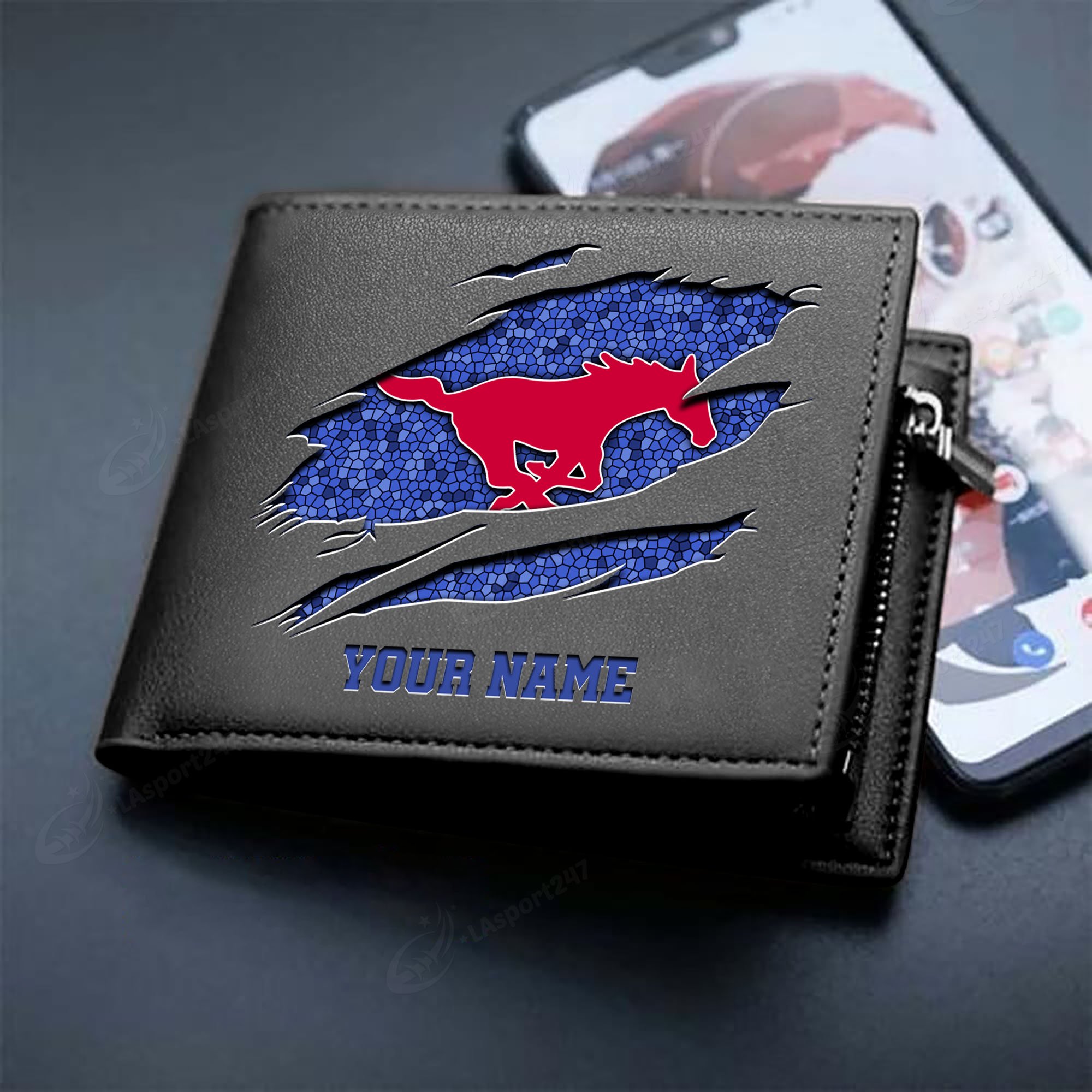 Sportswearmerch SMU Mustangs NCAA Men Wallet For Fan