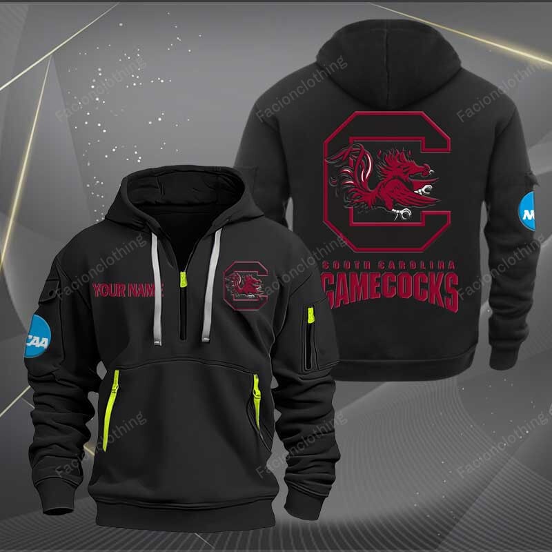 Sportswearmerch South Carolina Gamecocks NCAA Personalized Half Zip Hoodie For Fan