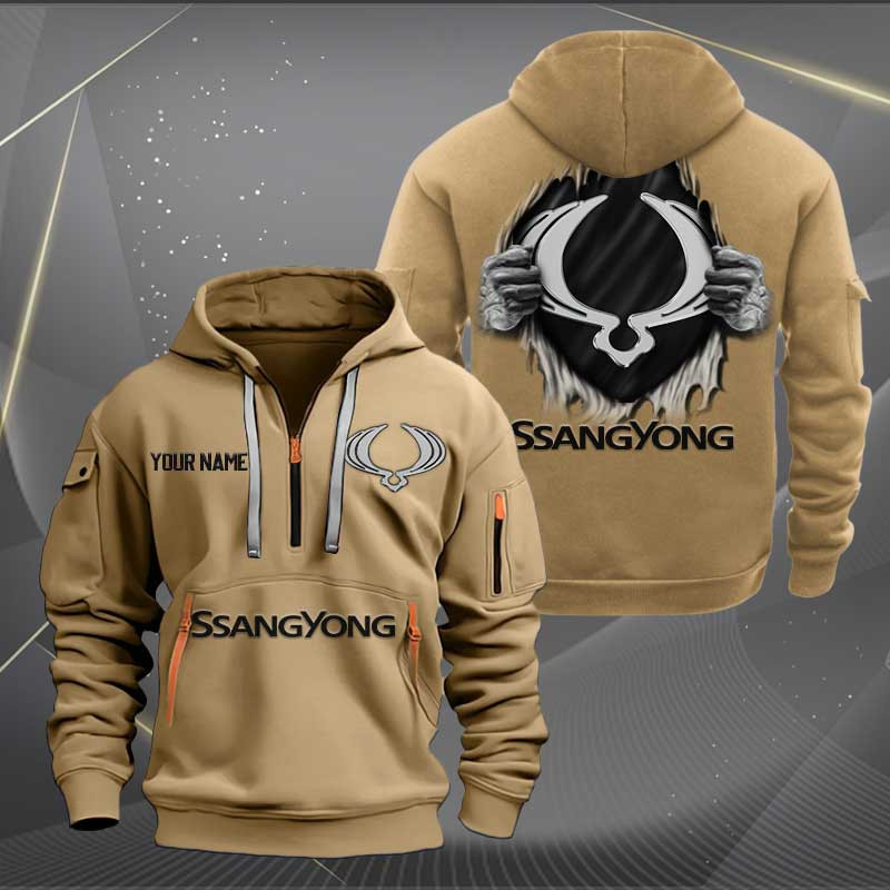 Sportswearmerch SsangYong Motor Car Personalized Half Zip Hoodie For Fan