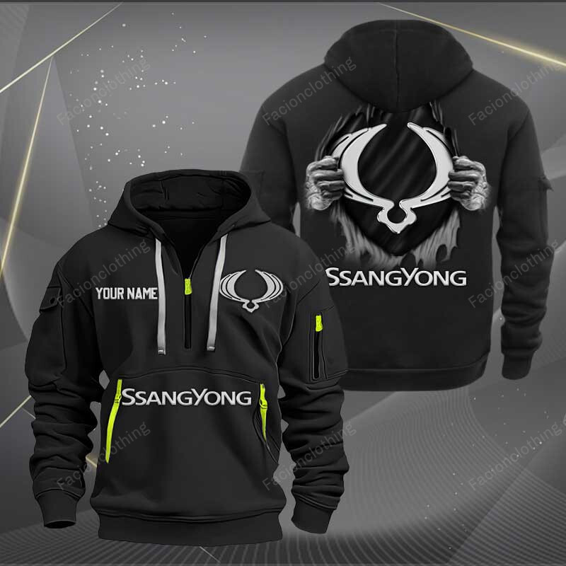 Sportswearmerch SsangYong Motor Car Personalized Half Zip Hoodie For Fan