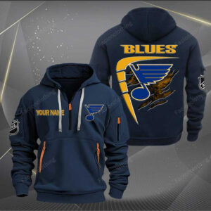 Sportswearmerch St. Louis Blues NHL Personalized Half Zip Hoodie For Fan