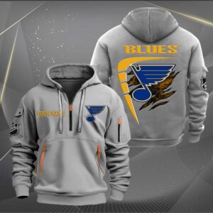 Sportswearmerch St. Louis Blues NHL Personalized Half Zip Hoodie For Fan