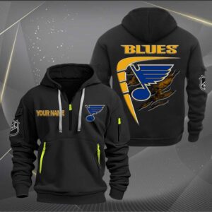 Sportswearmerch St. Louis Blues NHL Personalized Half Zip Hoodie For Fan