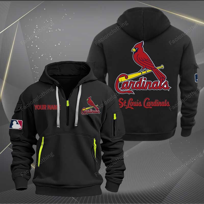Sportswearmerch St. Louis Cardinals MLB Half Zip Hoodie For Fan