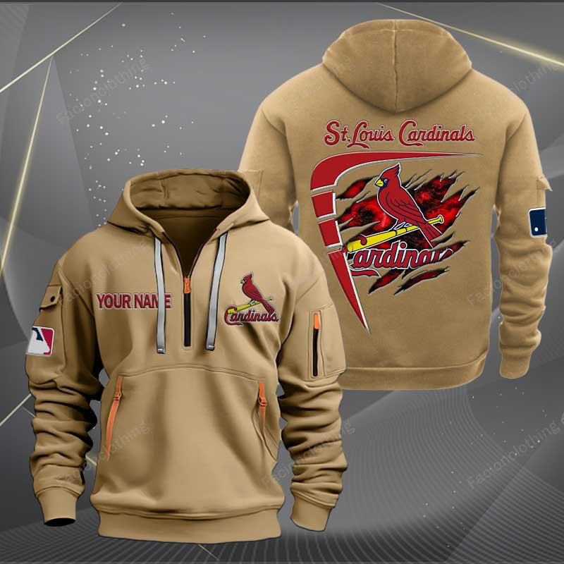Sportswearmerch St. Louis Cardinals MLB Personalized Half Zip Hoodie For Fan
