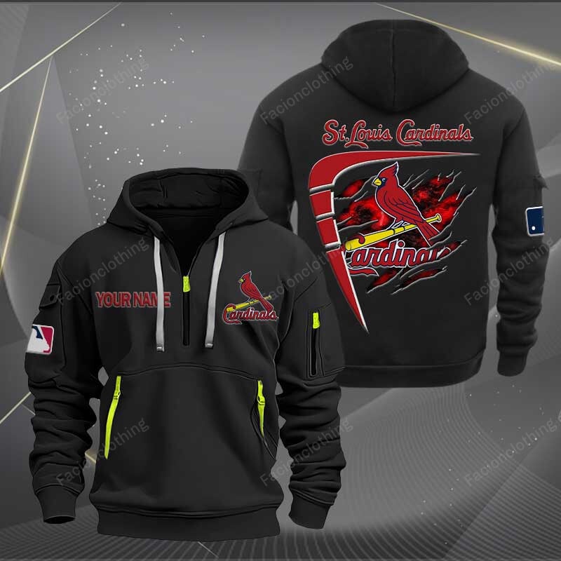 Sportswearmerch St. Louis Cardinals MLB Personalized Half Zip Hoodie For Fan