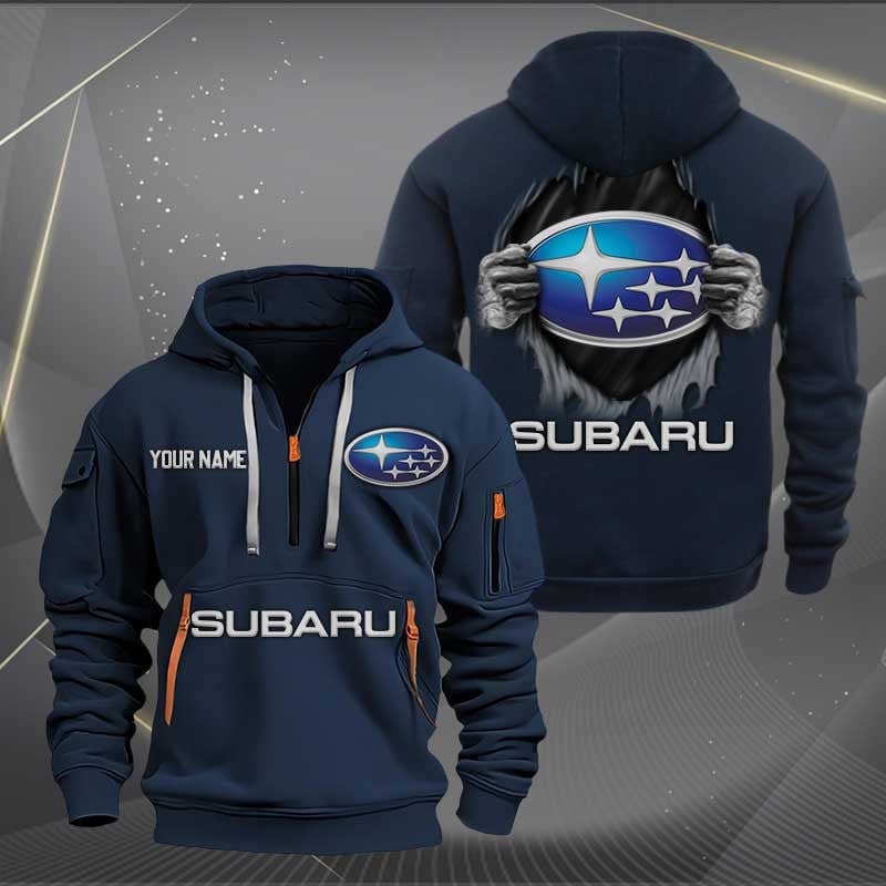 Sportswearmerch Subaru Car Personalized Half Zip Hoodie For Fan